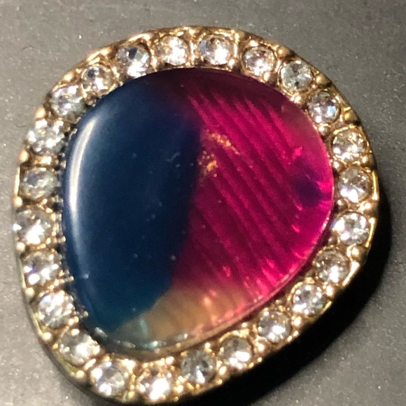 Bauble Bar Pink Blue Resin Pave & Gold Studs - Picture 5 of 6